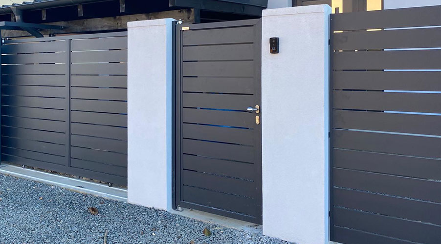 Garduri aluminiu - Gard model orizontal RAL 7016