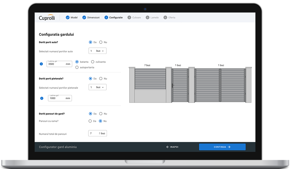 Garduri aluminiu - Configurator gard