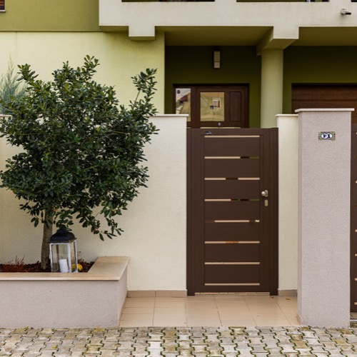 Gard aluminiu - RAL 8028/1019